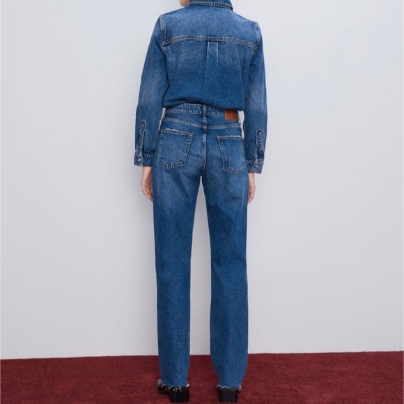 Zara The Real High Rise Straight Leg Jeans - Picture 4 of 8